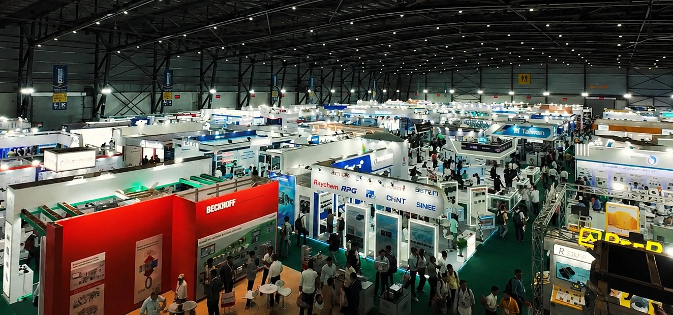 Wide view of the Automation Expo show floor with exhibitor stalls